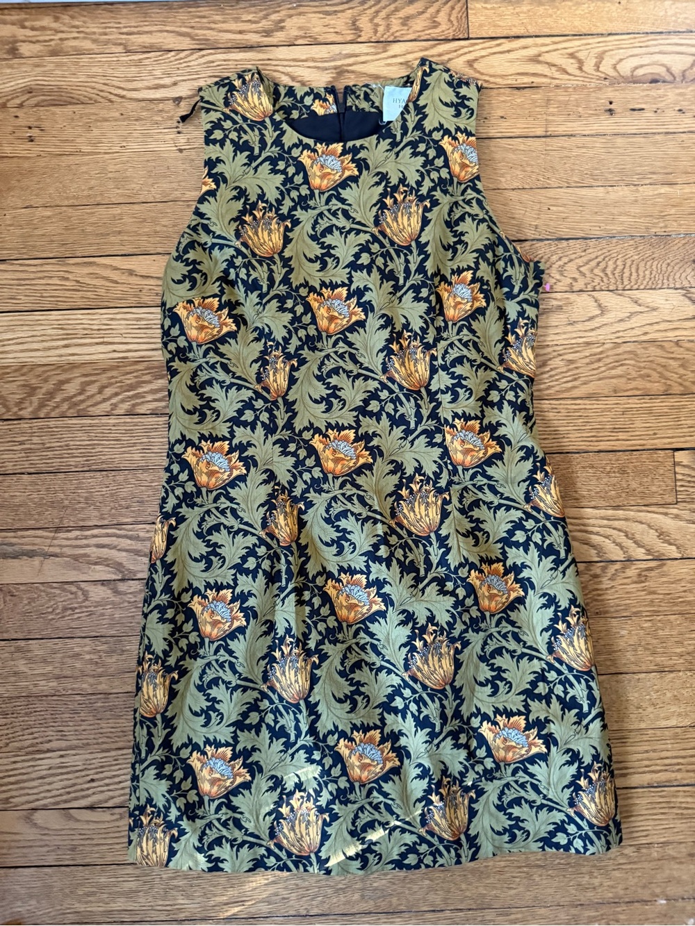 Hyacinth House Olive Leafy Floral Lennon Mini Dress - Size Small